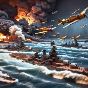 Batalha De Pearl Harbor Em Dioramas Com Aviões E Navios Em Combate