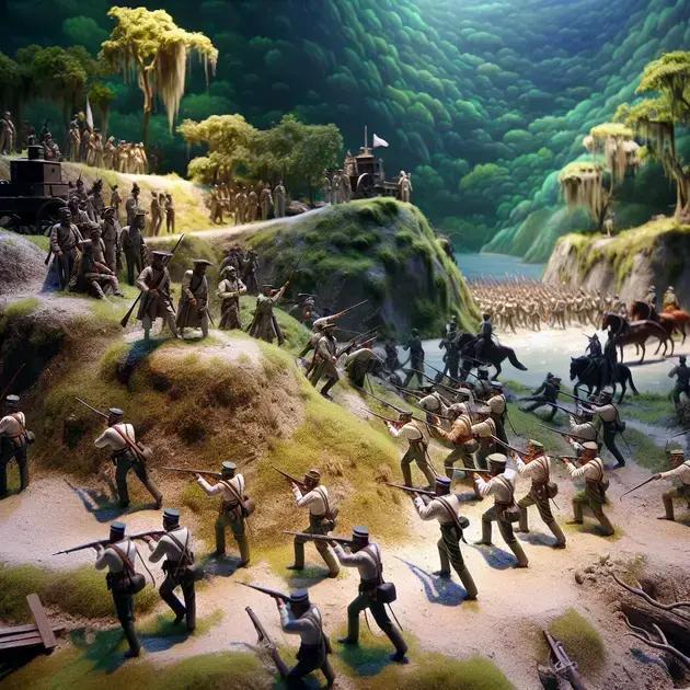 Dioramas Da Independência Latino-Americana Com Libertadores Em Miniatura