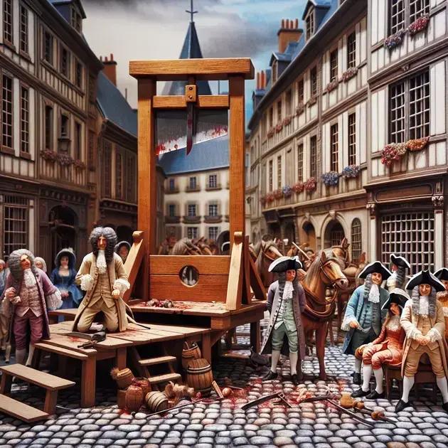 Dioramas Da Revolução Francesa Com Guilhotinas E Trajes Históricos