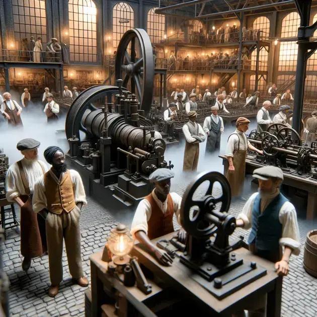 Dioramas Da Revolução Industrial Com Fábricas E Cenas Operárias