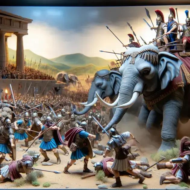 Dioramas Das Guerras Púnicas: Exércitos Romanos E Cartagineses Com Elefantes