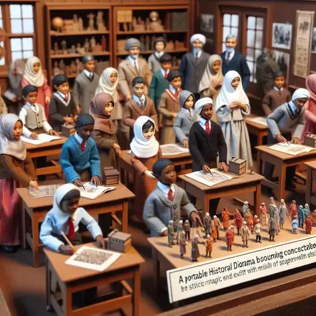 Mini Exposições Históricas Itinerantes Para Escolas Com Dioramas Portáteis