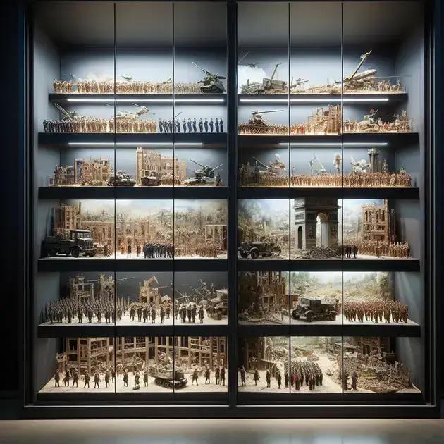 Organizando Sua Coleção De Dioramas Das Guerras Mundiais Em Vitrines Verticais