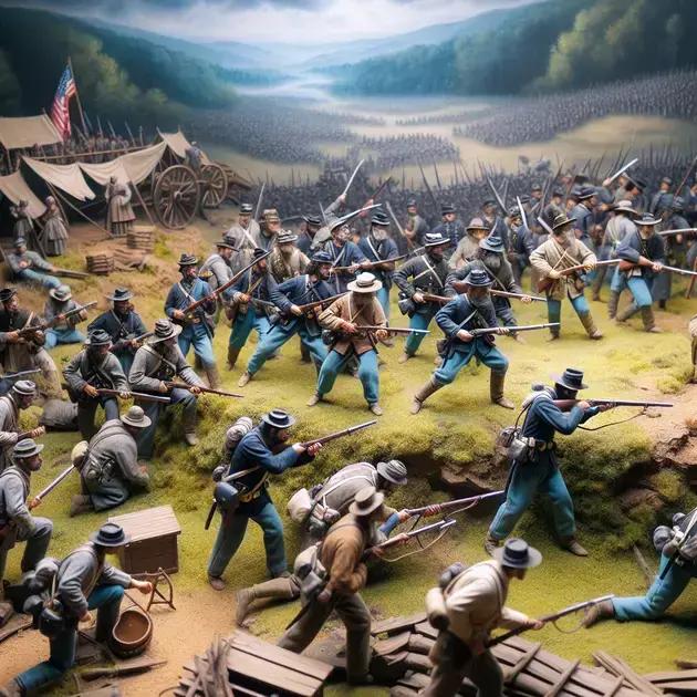Representando A Guerra Civil Americana Com Miniaturas Confederadas E Unionistas