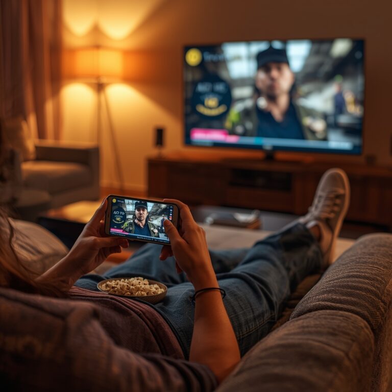 Tela de app de filmes grátis mostrando filme em qualidade HD com pouca interferência de anúncios.
