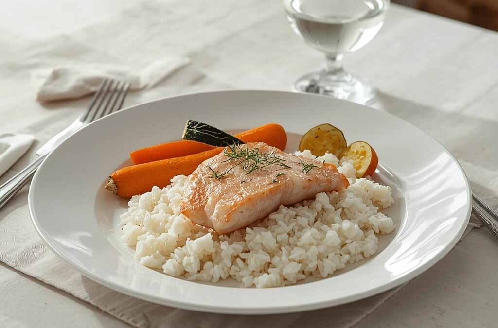 Imagem ilustrando uma pessoa com sintomas de infecção intestinal ou alimentos que ajudam na recuperação